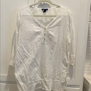 Bandolino White Textured Blouse